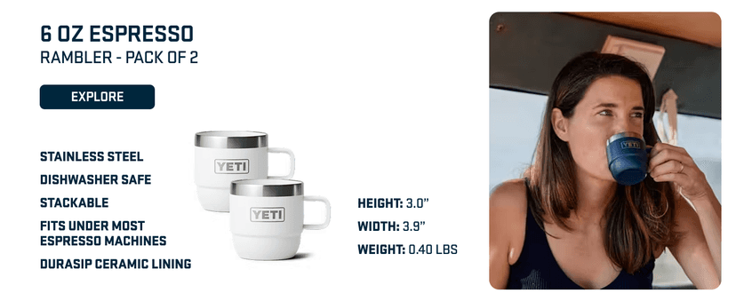 YETI Rambler 20 oz Stainless Steel Vacuum Insulated Tumbler w/MagSlider Lid