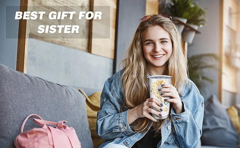 Muilzon Best Big/Little Sister Gifts from Sisters Tumblers 20oz - Cool/Funny Gifts for Sister from Brother Coffee Mug - Christmas Mothers Day Birthday Gift Ideas for Sis Cup
