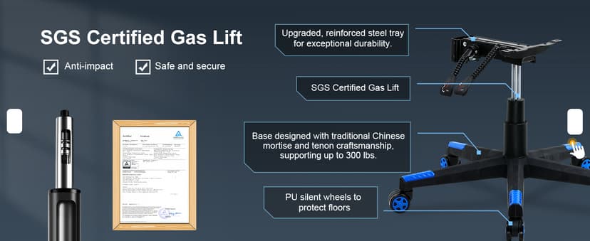 GTRACING Gaming Chair with Footrest, Ergonomic Computer Game Desk Chair, Reclining Game Chair Seat Height Adjustment, Swivel Rocker with Headrest and Lumbar (Blue)