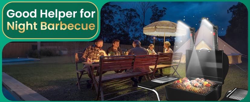 Coquimbo Christmas Stocking Stuffers White Elephant Gifts for Adults Men Him Dad, Rechargeable LED Work Light BBQ Grill Accessories Magnetic Flashlight, Mechanic Light Tools Mens Gifts (2 Pack Black)