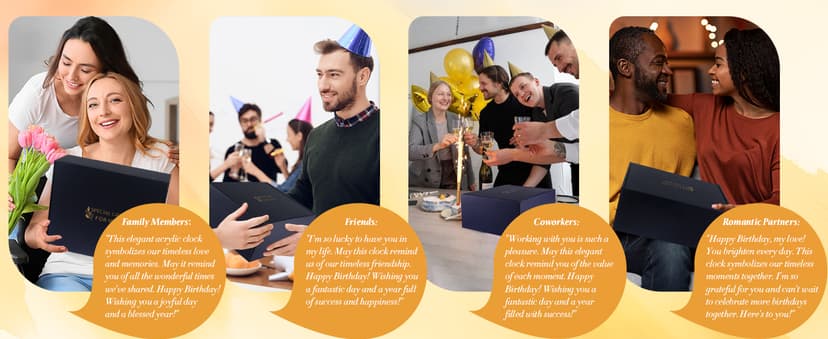 DEEWISH 60th Birthday Gift Quartz Desk Clock – Elegant Home Blessing Decoration for Parents, Grandparents, Friends, Mom, Dad, Happy 60 Years Birthday Decoration for Women Men