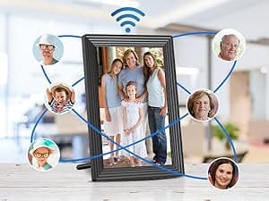 Frameo 10.1" WiFi Digital Picture Frame, Smart Digital Photo Frame with 16GB Storage, 1280x800 IPS HD Touch Screen, Auto-Rotate, Easy Setup to Share Photos or Videos Remotely via App from Anywhere
