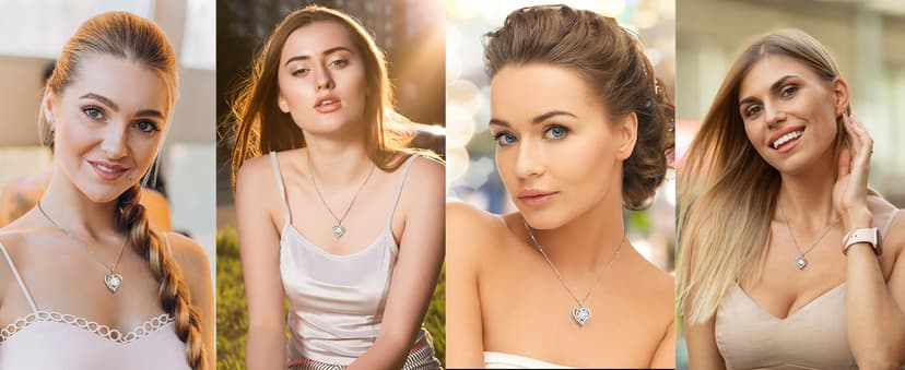 Moissanite Necklace for Women, 1-3 Carat Heart Pendant Necklace, 925 Sterling Silver, Anniversary Present for Wife, Women, Birthday Gifts for Wife, Jewelry Gifts for Christmas, Valentine's Day