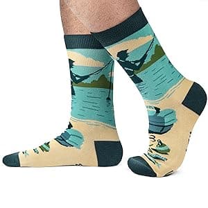 Lavley Can’t Today My Arm Is In A Cast Socks - Funny Fishing Socks for Men - Hilarious Gift for Anglers and Outdoorsmen - One Size Fits Most