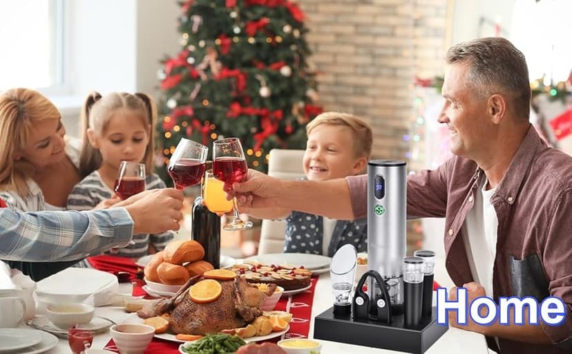 Electric Wine Opener with Wine Accessories -Rechargeable Wine Bottle Opener Set with Base, Wine Aerator, Foil Cutter and Wine Stoppers- Perfect Wine Gifts for Wine Lovers