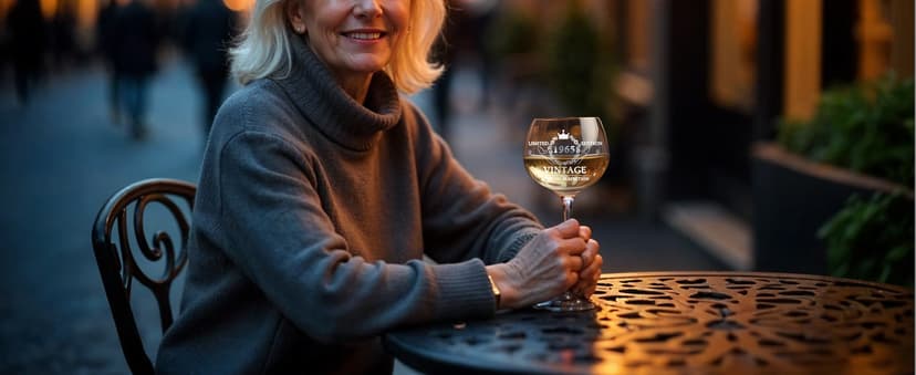 60TH Birthday Gifts for Her, Vintage 1965 Engraved 60th Wine Glass, 60 Year Old Birthday Decorations For Women, Funny 60 Bday Gifts Idea For Women, Friends, Daughter, Sister Mom - Turning 60 Present