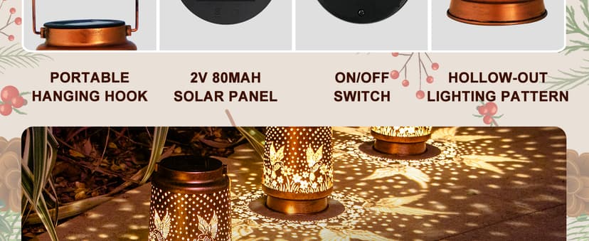 Hummingbird Birthday Gifts for Women Mom Grandma Solar Lanterns Outdoor Waterproof Garden Decor Metal Hanging LED Decorative Light for Patio Yard Lawn Backyard Front Porch Gardening Gifts