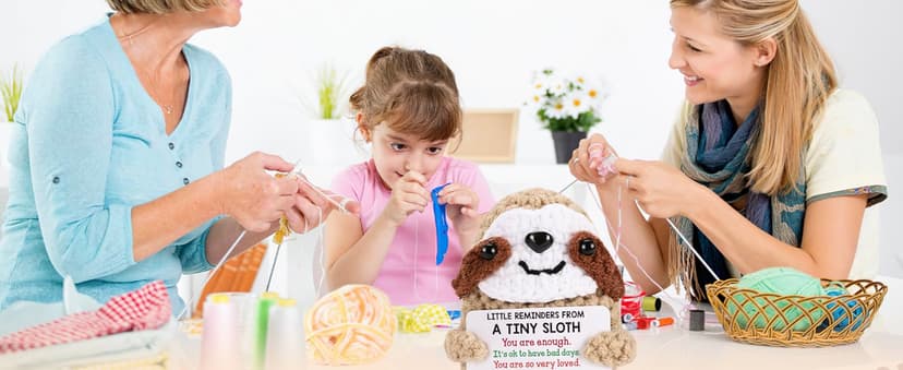 MBL Dad Gifts for Birthday Fathers Day - Dad I Love You Slow Much, Funny Cool Handmade Knitted Crochet Sloth Present for Father Papa Easter Father's Day Christmas from Daughter Son