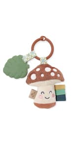 Itzy Ritzy - Itzy Lovey Including Teether - Baby Lovey with Teether, Textured Ribbons & Dangle Arms - Features Crinkle Sound, Sherpa Fabric and Minky Plush (Sloth)
