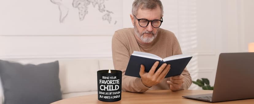 TEEZWONDER Birthday Gifts for Mom - Favorite Child Scented Candle Vanilla Lavender 10 oz - Christmas Funny Gifts for Mom Dad from Daughter Son, Grandma Grandpa Gift Ideas, Candle for Parents