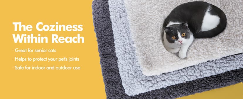 Self Warming Cat Bed Self Heating Cat Dog Mat 24 x 18 inch Extra Warm Thermal Pet Pad for Indoor Outdoor Pets with Removable Cover Non-Slip Bottom Washable Non Electric