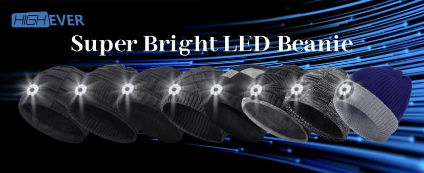 HIGHEVER LED Beanie Hat with Light: Christmas Stocking Stuffers for Men Adult Cool Gifts for Teen Boys Men Dad Winter Gifts
