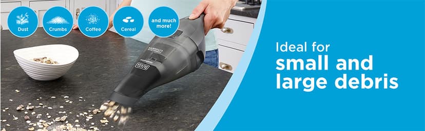 BLACK+DECKER dustbuster Handheld Vacuum, 8V Cordless, Hand Vacuum for Quick Cleanup with Crevice Tool and Washable Filter (HNVC220BCZ01)