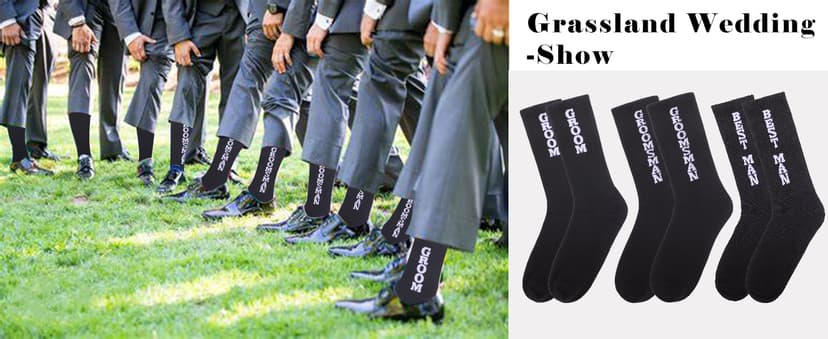 ZXGXLAW 8 Pairs Groom Groomsmen Gifts For Men Wedding Novelty Socks Funny Proposal Gifts Bestman