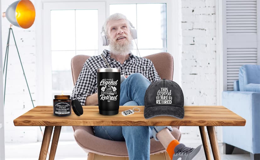 SIXVALA 10 Pcs Retirement Gifts for Men 2025, This Legend Has Retired, Happy Retirement Gifts for Dad, Grandpa, Coworker, Teachers, Boss, Friends, Retirees, 20 Oz Tumbler Best Retirement Gifts Basket