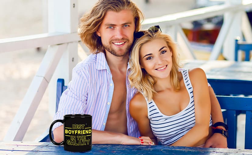 Fatbaby Best Boyfriend in the Galaxy Coffee Mug,Funny Birthday Valentine's Day Christmas Gifts For Boyfriend Him Tea Cup 11 oz