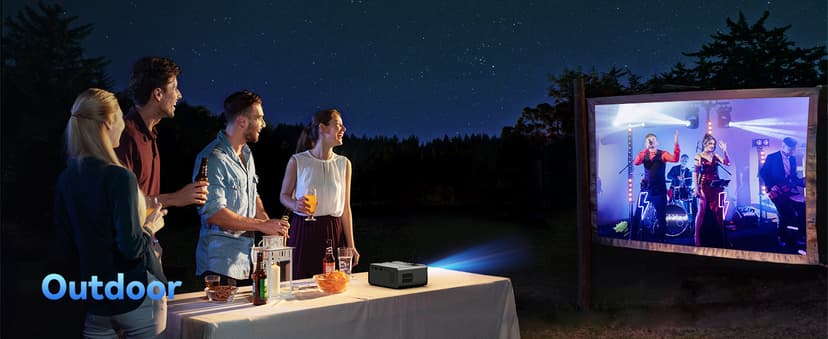 CiBest Mini Projector, 2025 Upgraded Full HD 1080P Support Video Projector, Portable Small Movie Projector, Compatible with iOS/Android/Windows/TV Stick/Box/USB/HDMI