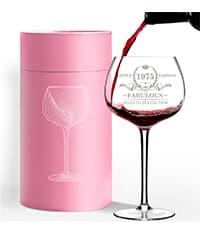 NewEleven 50th Birthday Gifts For Her, Women - Vintage 1975 50th Birthday Decorations For Women - 50 Year Old Present Ideas For Wife, Mom, Grandma, Aunt, Friends, Female - 16 Oz Wine Glass