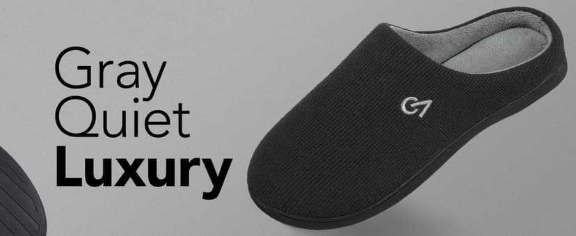 VeraCosy Men's Two-Tone Memory Foam House Slippers Indoor Outdoor Durable Rubber Sole