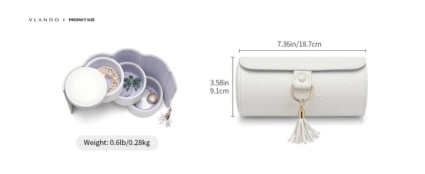 Vlando Viaggio Small Jewelry Case Box, Travel Essential Accessories for Women, Gifts for Travelers Couples Mom Friends, Bridesmaid