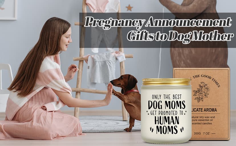 New Mom Gifts for Pregnant Women, Funny Dog Mom Pregnancy Gift for Expecting Moms, Mother to be Gift for First Time Mommy, Congrats on Pregnancy Candle Present for Wife Friend Sister
