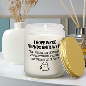 Gifts for Women Men, Unique Friendship Gift for Best Friend BFF Bestie, Funny Personalized Birthday Christmas Anniversary Present for Coworker Sister Classmate Female, Lavender Candle for Her Him