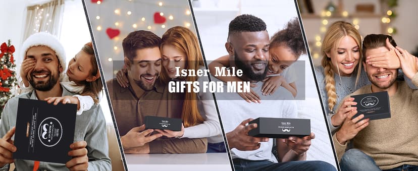 Isner Mile Beard Grooming Kit for Men Care: Trimming Sets with Beard Wash - Oil - Balm - Brush - Comb & Straight Razor, Birthday Christmas Gifts Mens Stocking Stuffers for Him Boyfriend Dad Husband