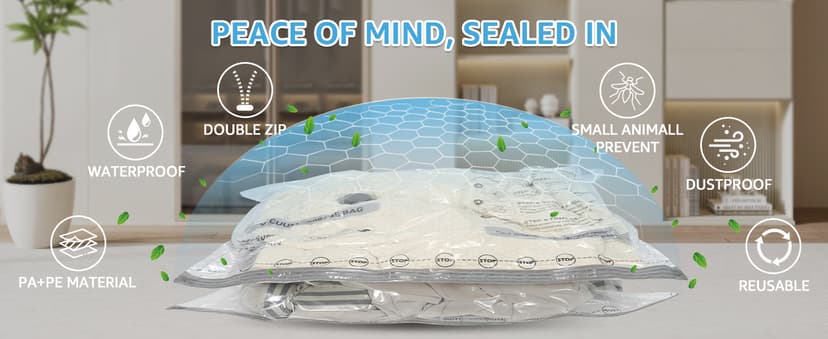 Vacuum Bags for Travel with Rechargeable Pump, 3 Sizes Vacuum Seal Bags for Clothing, Compression Vacuum Travel Bags for Luggage, Vacuum Packing Bags for Closet Organization (15 Combo Travel Size)