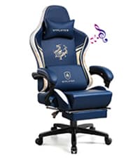 GTRACING Gaming Chair,Office Chair with Pocket Spring Lumbar Support, Ergonomic Comfortable Wide Office Desk Computer Chair with Outward Fixed Soft Armrests and Footrest (PU Leather, Black)