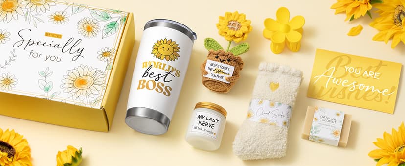 Bosses Day Gifts for Women Her, Cool Boss Lady Gifts for Women Female, Funny Thank You Birthday Christmas Bosses Appreciation Gift Set, Best Office Farewell Leaving Going Away Retirement Gift for Boss