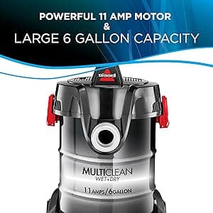 Bissell 2035M MultiClean Wet/Dry Garage and Auto Vacuum Cleaner, Red