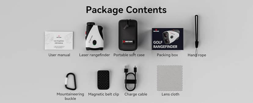 REDTIGER Golf Rangefinder with Slope, 1200 Yards Laser Range Finder Golfing, 7X Magnification, Flag Pole Locking Vibration, Rechargeable Range Finders with Magnet Stripe, GolfVue Series 1