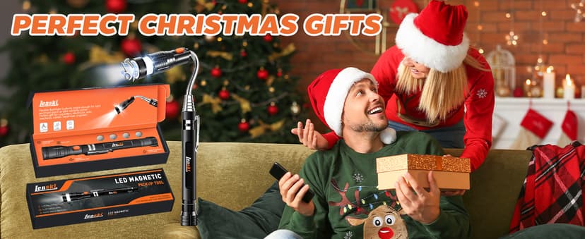 Lenski Stocking Stuffers for Men Adults, for Men Magnetic Pickup Tool, Mens Grandpa Husband Gifts, White Elephant Gifts for Adults, Cool Stuff Gadgets