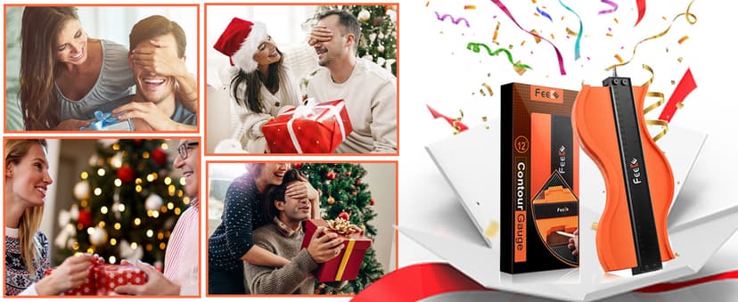 Contour Gauge (12 Inch) with Lock Profile Tool, Christmas Gifts for Men Dad Husband Him Super Contour Duplicator Men Gifts Woodworking Tools Carpenter Tools Construction Outline Angle Measuring Tool