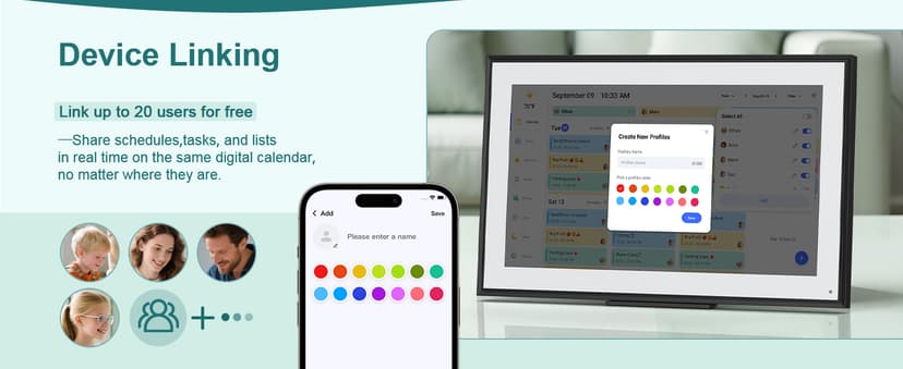 Canupdog 15.6 Inch Digital Calendar Wall Planner 2025-2026 – HD Touchscreen Smart Photo Display for Family Schedules, 32GB Electronic Calendar Chore Chart + To-do List, Christmas Gifts for Women Mom