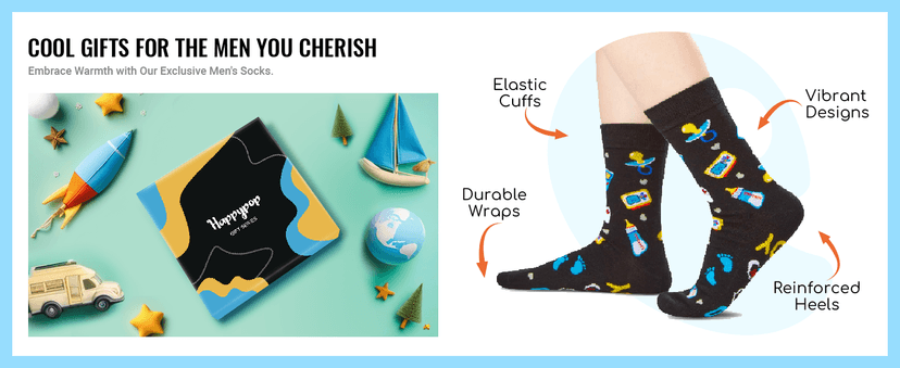 HAPPYPOP Family Gifts for Him - Gifts for New Dad Son Father, Novelty Socks for Men