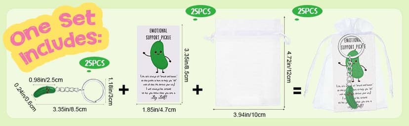 Inspirational Gifts Pickle Keychains Cute Emotional Gifts for Staff Employee Coworkers Appreciation Funny Pickle