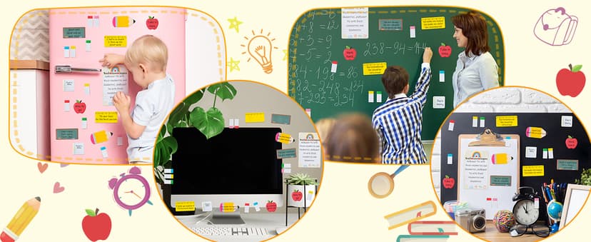 Xqumoi Teaching is A Work of Heart Sticky Notes Set Blackboard Self-Stick Note Pads Teacher Appreciation Gift Writing Memo Pads School Office Supplies