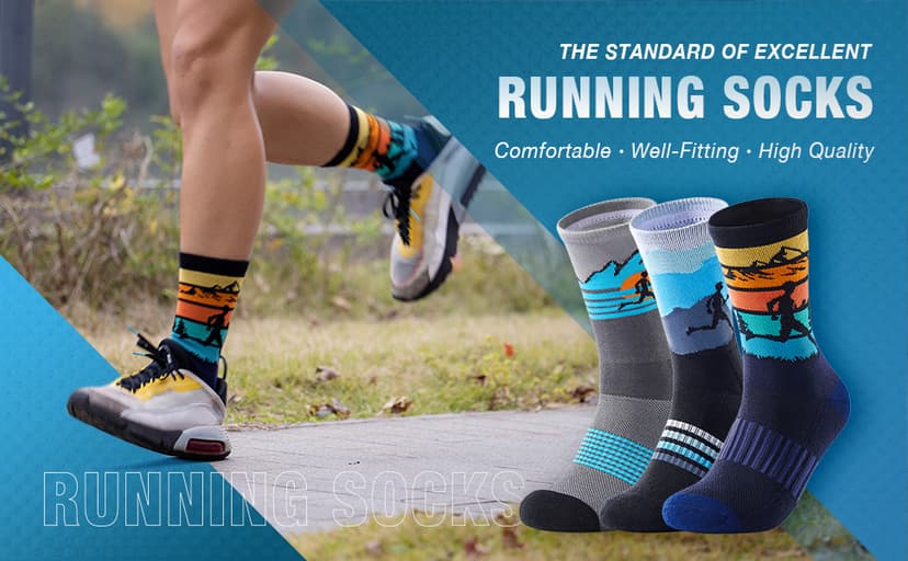 Jeasona Athletic Socks Men Running Cycling Gifts for Runners Riders Sports Gear Accessories