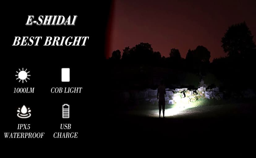 Solar/Rechargeable Multi Function 1000 Lumens LED Flashlight, with Emergency Strobe Light and 1200 Mah Battery, Emergency Power Supply and USB Charging Cable, Fast Charging (1PC)