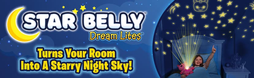 Ontel Star Belly Dream Lites, Stuffed Animal Night Light, Cuddly Blue Puppy - Projects Glowing Stars & Shapes in 6 Gentle Colors, As Seen on TV