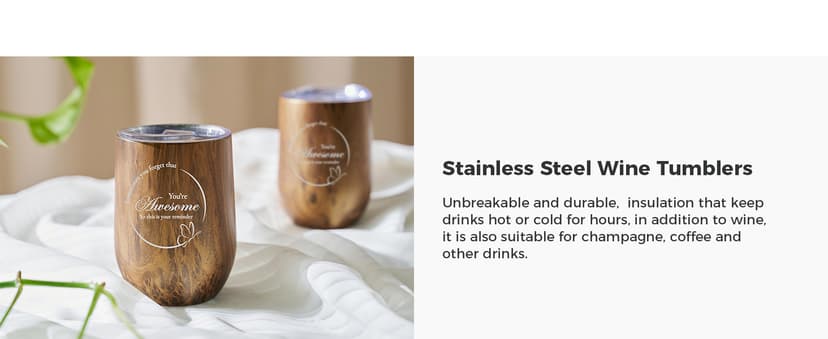 Wine Lovers Gifts for Women, Birthday Gifts for Mom Sister Friend Coworker Girlfriend Inspirational Gift Set, Wine Gift Box Set with Tumblers, Ice Cubes