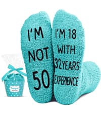 HAPPYPOP 50th Birthday Gifts Ideas - 50 Year Old Gift Socks for Women Men Friends, Turning 50 Gifts