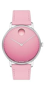 Movado Face Collection - Swiss Quartz Watch with 2H Movement, Leather Strap - Water Resistant 3ATM - Luxury Fashion Timepiece - Gift for Him and Her - 39mm