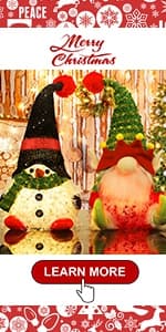 Juegoal Christmas Plush Gnomes, 9 Inch Lighted Handmade Mini gnome Scandinavian, Light Up Swedish Tomte Elf Holiday Present, Battery Operated Xmas Gifts Table Ornaments Dinner Party Supplies, Set of 3