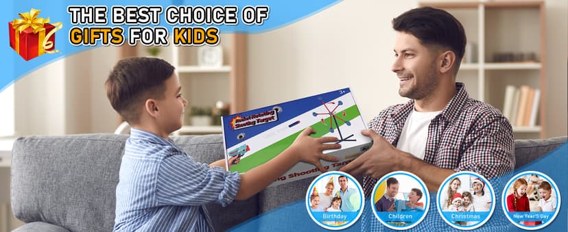 Rocket Shooting Games Toys with Rotating Target 2 Toy Guns 20 Foam Darts Kids Outdoor Toys for Boys Age 5 6 7 8 9 10+ Year Old Carnival Games Compatible with Nerf Guns