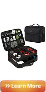 MATEIN Electronics Organizer Travel Case, Water Resistant Cable Organizer Bag for Travel Essentials, Gifts for Men, Storage Bag for Camera Accessories, Phone, Cord & Tablet, Black