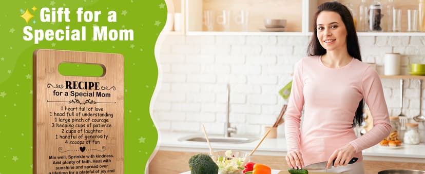 Mom Birthday Gifts from Daughter Son, Mother Cutting Board Gift, Cute Mom Gifts from Daughter Son, Christmas Gifts for Mother, Mom Gift for Mothers Day