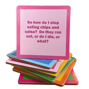 Christmas Coasters | Funny Cork Coasters | 8 in Gift Box | Hostess Gifts (Holiday)