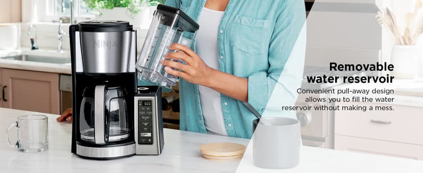Ninja 12-Cup Programmable Coffee Brewer, 2 Brew Styles, Adjustable Warm Plate, 60oz Water Reservoir, Delay Brew - Black/Stainless Steel